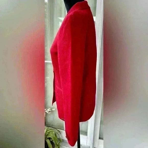 SaintJames red double breasted wool  jacket with gray and red lapel SP France - Picture 4 of 9